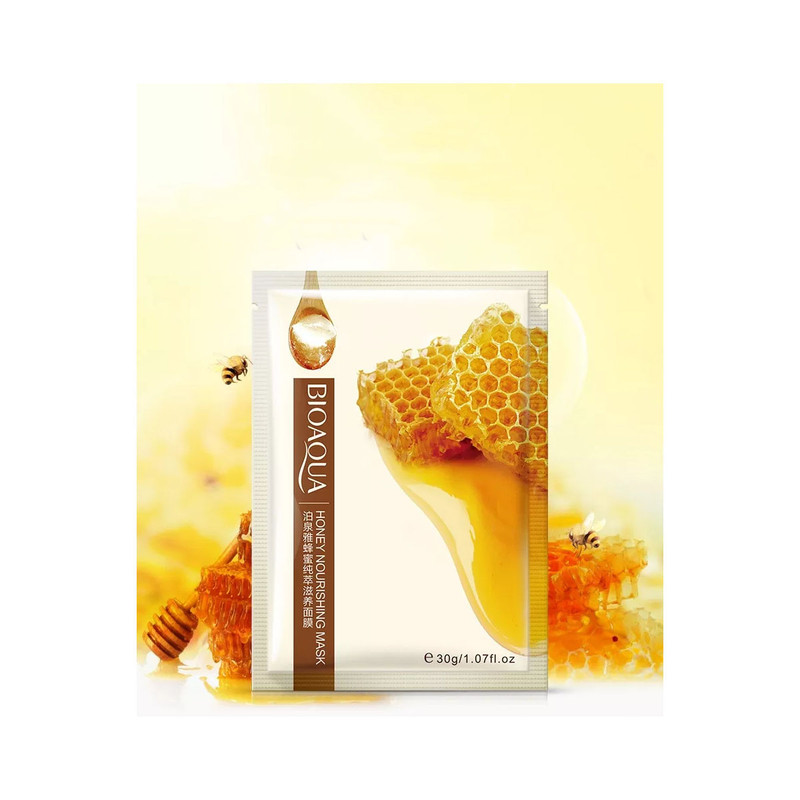 ماسک صورت بایو آکوا مدل Honey وزن 30 گرم بسته 4 عددی