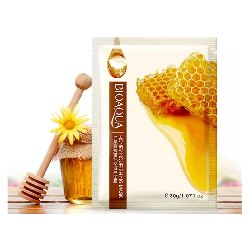 ماسک صورت بایو آکوا مدل Honey وزن 30 گرم بسته 4 عددی