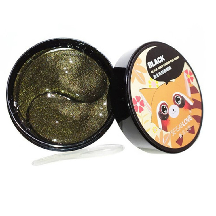 ماسک زیر چشم سرسان لاو مدل BLACK مرطوبکننده، نرمکننده، رفع تیرگی و پف زیر چشم، ضد چین و چروک، جلوگیری از پیری زودرس، حجم 90 میلیلیتر بسته 60 عددی