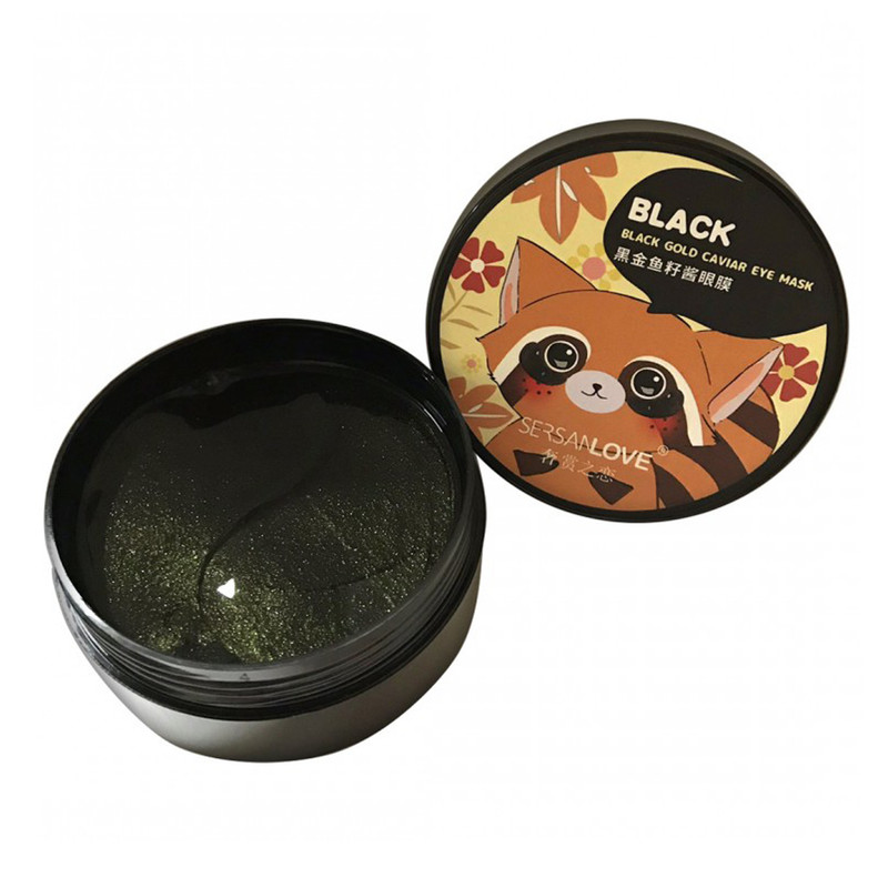ماسک زیر چشم سرسان لاو مدل BLACK مرطوبکننده، نرمکننده، رفع تیرگی و پف زیر چشم، ضد چین و چروک، جلوگیری از پیری زودرس، حجم 90 میلیلیتر بسته 60 عددی