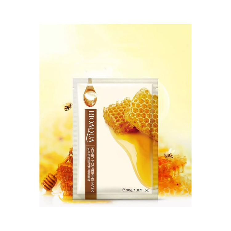 ماسک صورت بایو آکوا مدل Honey وزن 30 گرم بسته 5 عددی