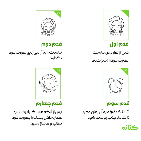 ماسک صورت بایو آکوا مدل چای سبز وزن 25 گرم بسته 10 عددی