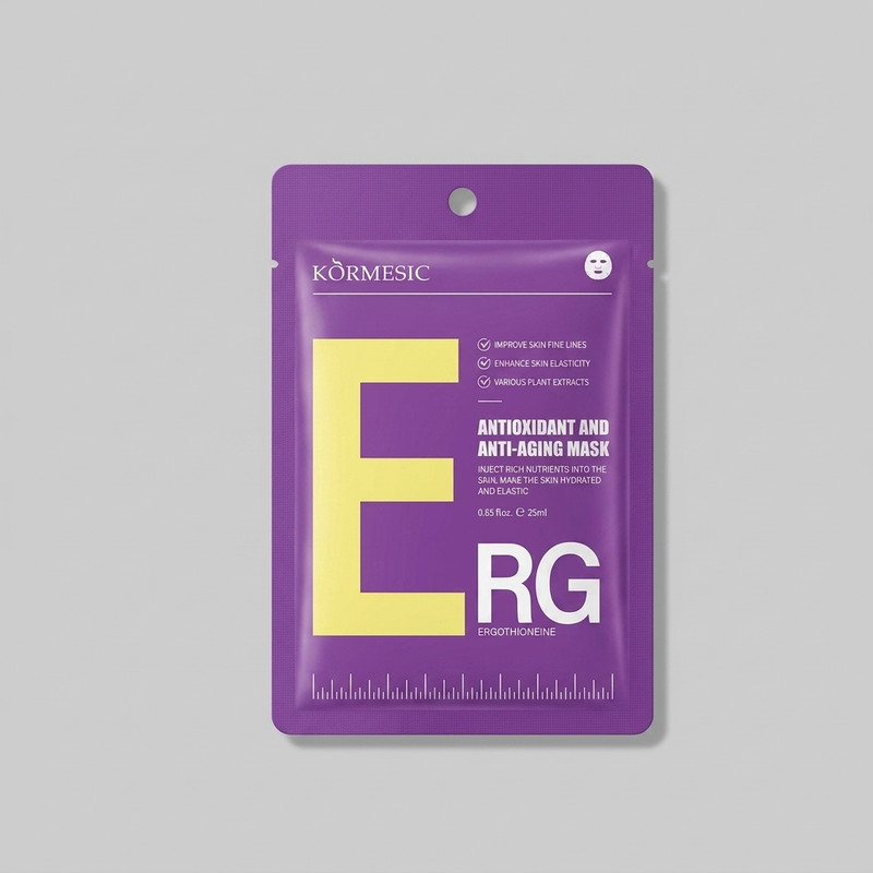 ماسک ورقهای صورت کورمسیک مدل Ergothioneine حاوی ارگوتیونین، ضد چروک و سفتکننده مناسب انواع پوست، بسته یک عددی، ۳۰ گرم