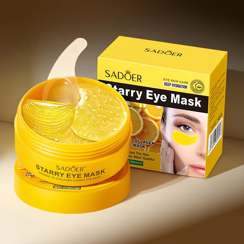 ماسک زیر چشم سادور مدل کلاژن با عصاره پرتقال مناسب برای انواع پوست وزن 80 گرم بسته 60 عددی