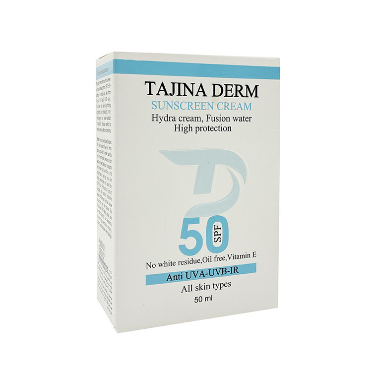 کرم ضد آفتاب بیرنگ تاجینادرم SPF 50 مدل All skin مناسب برای انواع پوست محافظ UVA/UVB حجم 50 میلیلیتر