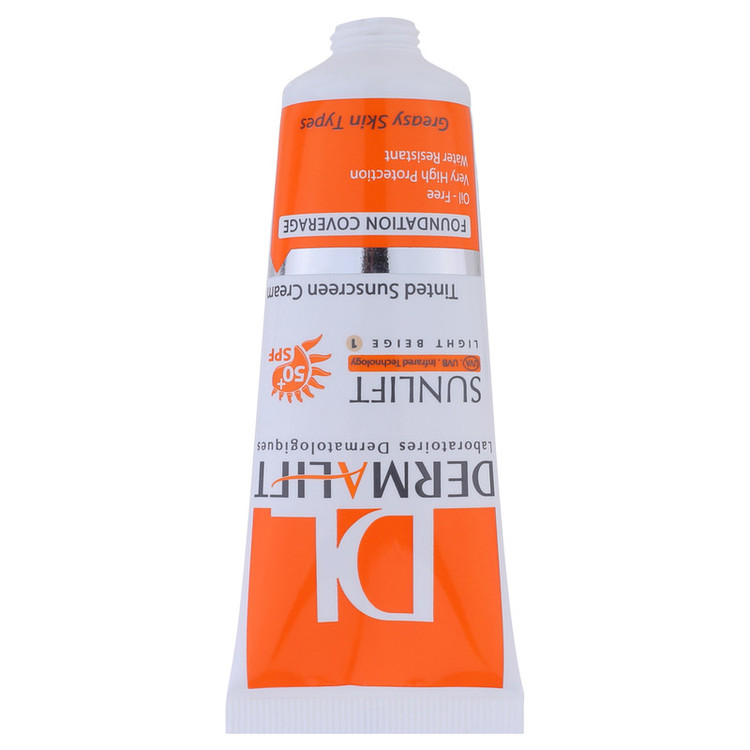 کرم ضدآفتاب رنگی درمالیفت مدل Sunlift SPF50 بژ روشن، حجم 40 میلیلیتر