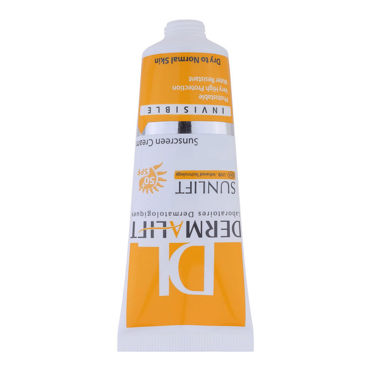 کرم ضد آفتاب بیرنگ صورت درمالیفت SPF 50 مدل SUNLIFT SPF50 محافظ UVA ،UVB، ضد آب، مناسب پوست خشک حجم 40 میلیلیتر مناسب برای خشک، معمولی حجم 40 میلیلیتر