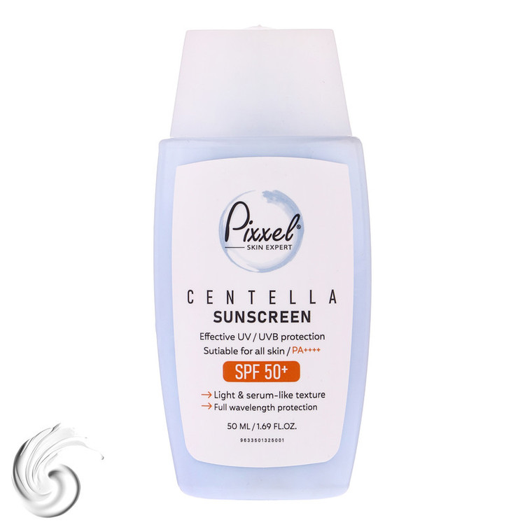 کرم ضد آفتاب بیرنگ پیکسل SPF 50 مدل Centella محافظ UVA ،UVB، ++++PA مناسب برای انواع پوست حجم 50 میلیلیتر