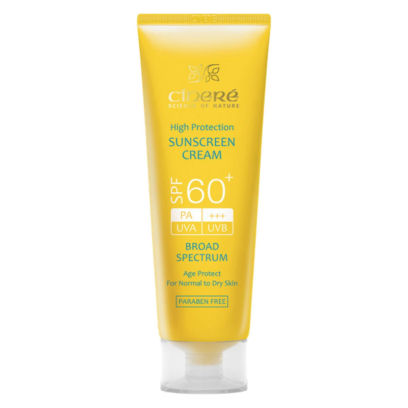 کرم ضد آفتاب بدون رنگ سینره، SPF60، مدل اولترا، مناسب پوست معمولی و خشک و حجم 50 میلیلیتر، محافظت کننده در برابر اشعه UVA و UVB، بدون پارابن، +++PA، ضد پیری پوست، با ماندگاری 2 ساعته