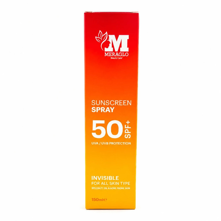 اسپری ضدآفتاب بیرنگ دست و صورت مراگلو SPF 50 مدل Anti-Spot محافظت UVA و UVB مناسب برای انواع پوست حجم 150 میلی لیتر