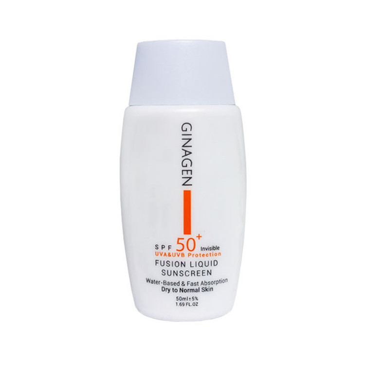 کرم ضد آفتاب بدون رنگ ژیناژن SPF 50 مدل 00 مناسب پوستهای خشک و معمولی حجم 50 میلیلیتر