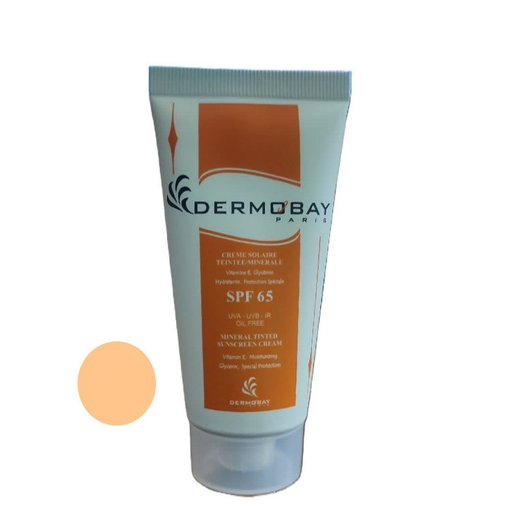 کرم ضد آفتاب رنگی درموبای SPF 65 مدل mineral مناسب انواع پوست حجم 50 میلیلیتر