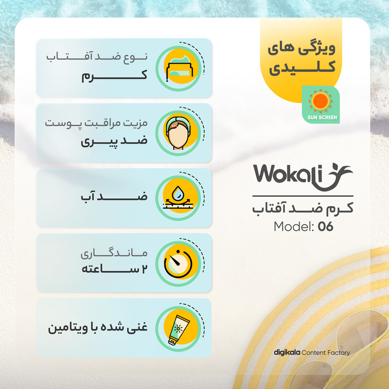 کرم ضدآفتاب وکالی مدل 06، حجم 130 میلیلیتر