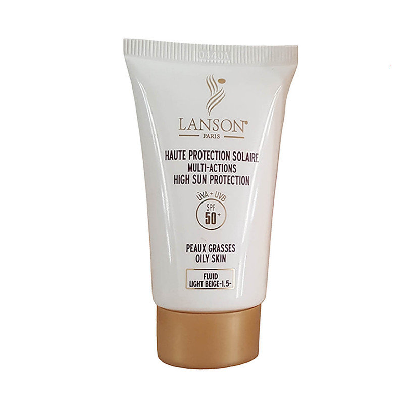 کرم ضدآفتاب رنگی لانسون SPF50 مدل مولتی اکشن شماره 1.5، مناسب پوستهای چرب، حجم 40 میلیلیتر
