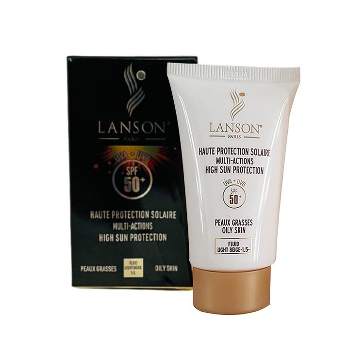 کرم ضدآفتاب رنگی لانسون SPF50 مدل مولتی اکشن شماره 1.5، مناسب پوستهای چرب، حجم 40 میلیلیتر