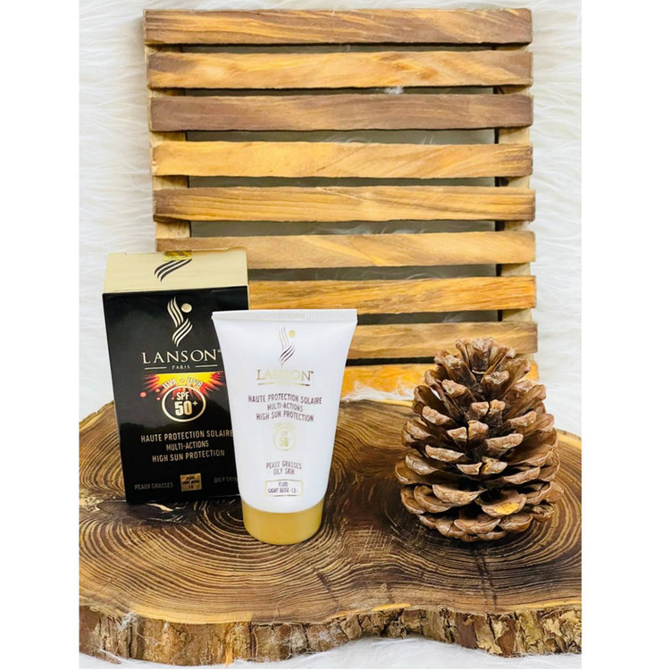 کرم ضدآفتاب رنگی لانسون SPF50 مدل مولتی اکشن شماره 1.5، مناسب پوستهای چرب، حجم 40 میلیلیتر