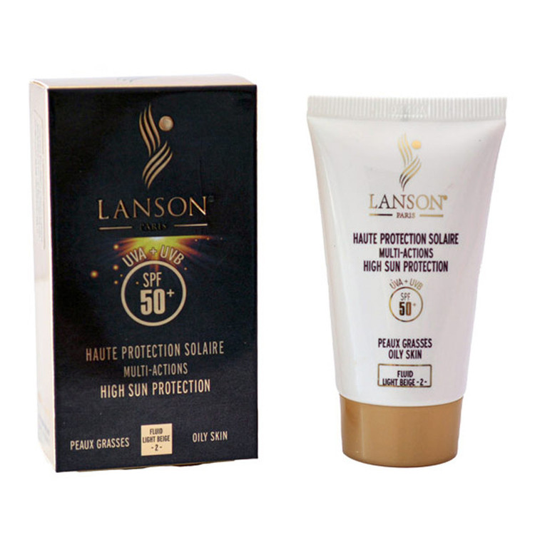کرم ضدآفتاب رنگی لانسون SPF50 مدل مولتی اکشن شماره 1.5، مناسب پوستهای چرب، حجم 40 میلیلیتر