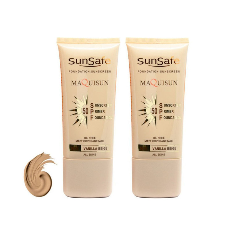 کرم ضد آفتاب رنگی سان سیف SPF 50 مدل N15 مناسب انواع پوست حجم 40 میلی لیتر بسته دو عددی