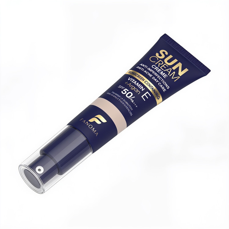 کرم ضد آفتاب رنگی صورت فانوما SPF 50 مدل ضدآفتاب بدون چربی و ضدجوش فانوما رنگ ۰۱ مناسب برای انواع پوست حجم 35 میلیلیتر