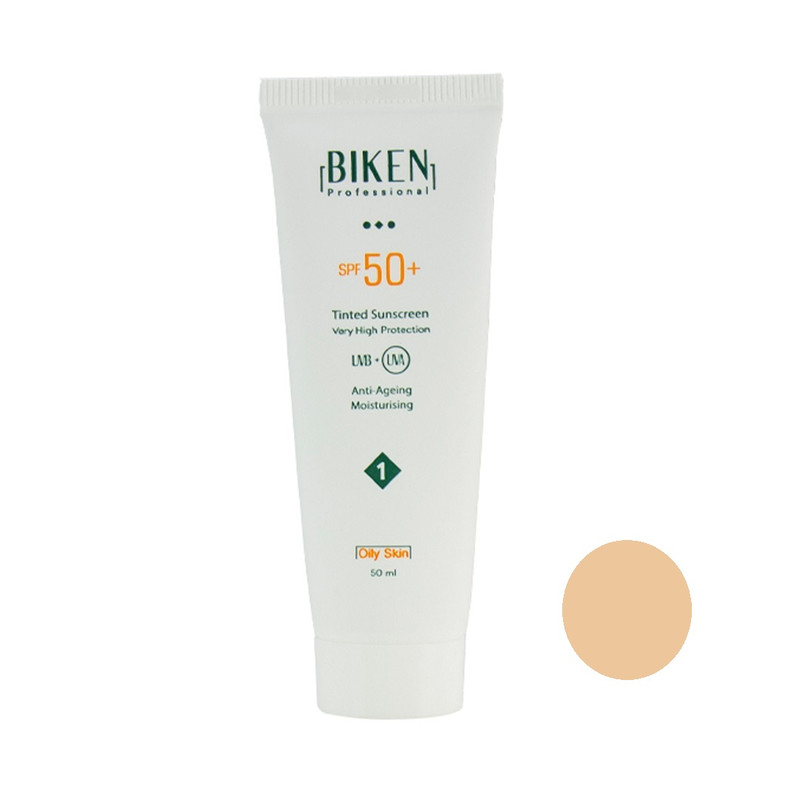 کرم ضد آفتاب رنگی بیکن SPF 50 مدل Tinted1 ‌مناسب پوست‌های چرب حجم 50 میلی‌لیتر