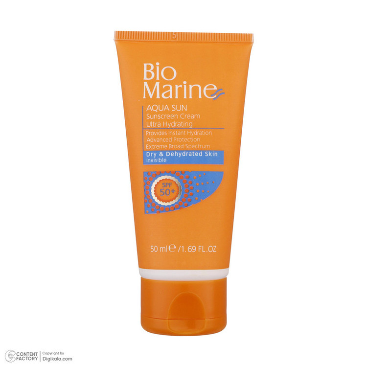 کرم ضدآفتاب بیرنگ بایومارین SPF50 مدل AQUA SUN، مناسب پوستهای خشک، حجم 50 میلیلیتر