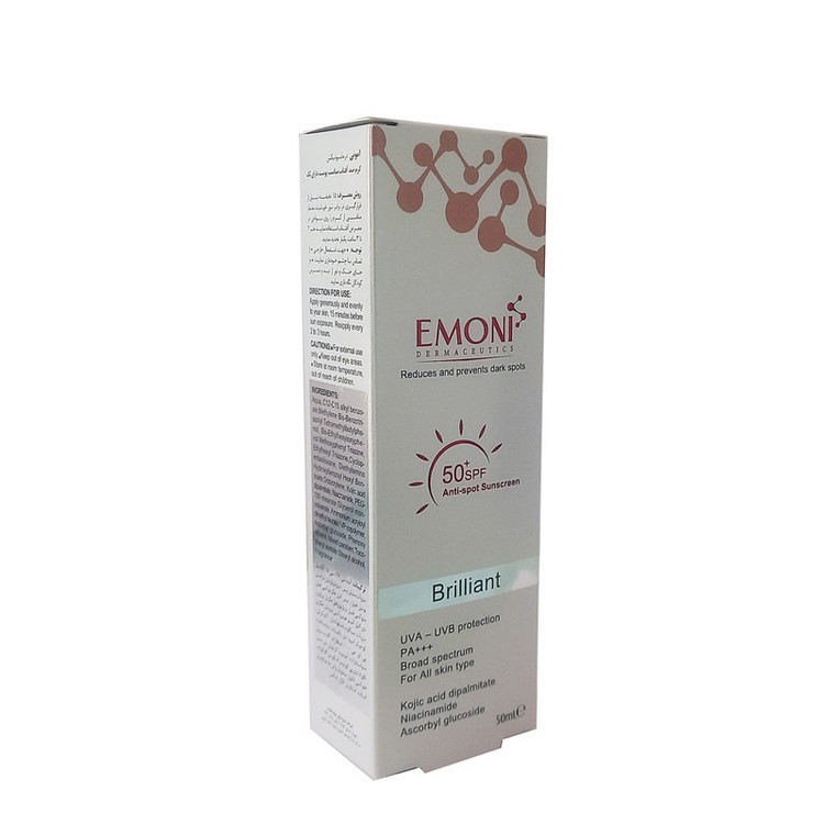کرم ضد آفتاب بدون رنگ امونی SPF 50 مدل Antispot مناسب برای انواع پوست حجم 50 میلی لیتر