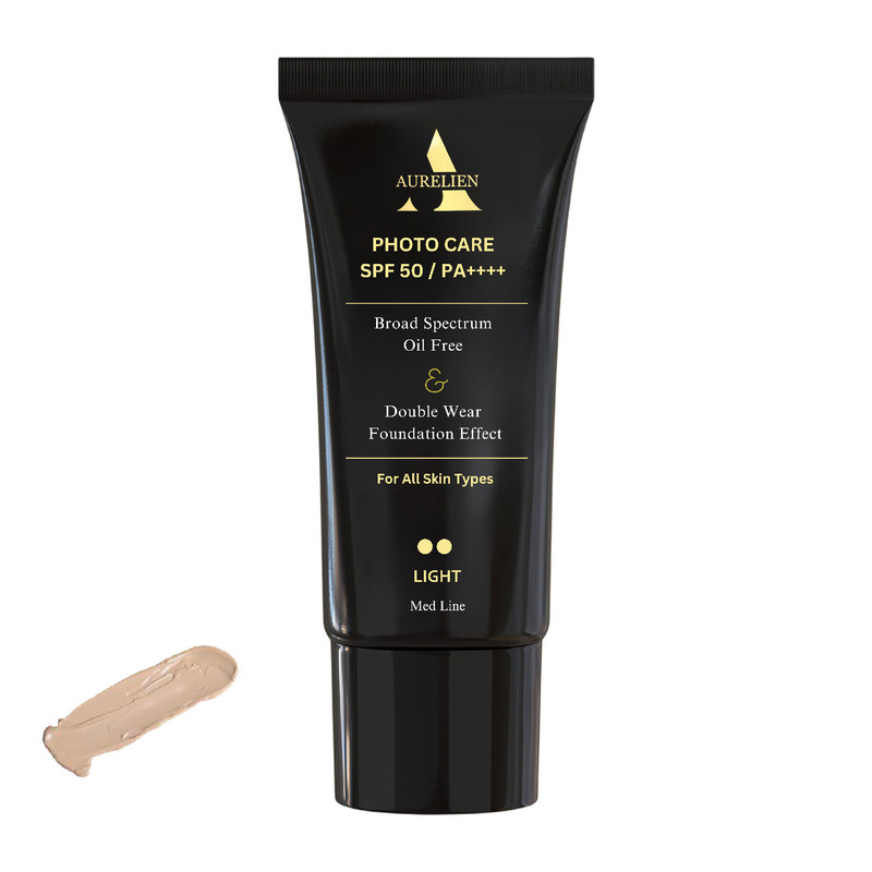 کرم ضدآفتاب رنگی اورلین SPF50 مدل 01 photo care حاوی محافظ PA+++ ،UVA ،UVB، فاقد چربی و غیرکمدونزا، مناسب انواع پوست حجم 40 میلیلیتر