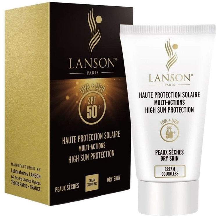 کرم ضد آفتاب بی رنگ لانسون SPF 50 مدل مولتی اکشن محافظ UVA ,UVB مناسب پوست چرب و مختلط حجم 40 میلی لیتر