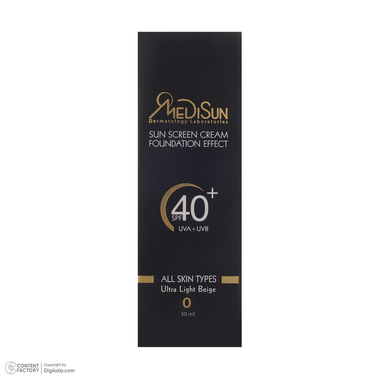 کرم ضد آفتاب رنگی مدیسان SPF40 مدل No 0 مناسب برای انواع پوست حجم 30 میلی لیتر
