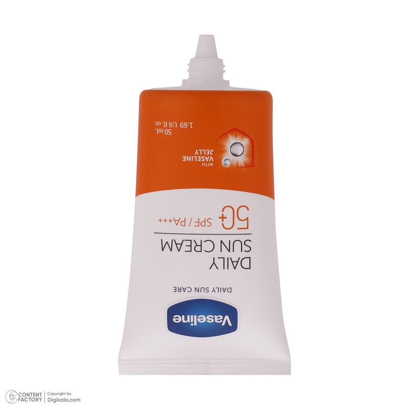 کرم ضدآفتاب بیرنگ وازلین +SPF50 مدل دیلی سان مناسب انواع پوست، حجم 50 میلیلیتر