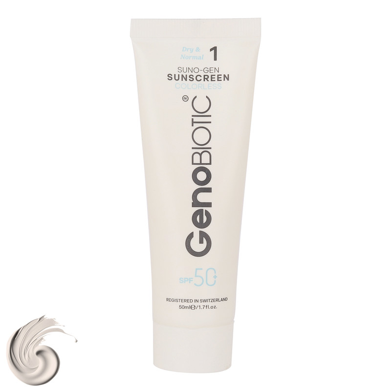 کرم ضد آفتاب بیرنگ صورت و بدن ژنوبایوتیک SPF 45 مدل SUNOGEN محافظ UVA ،UVB، مناسب پوستهای خشک و معمولی حجم 40 میلیلیتر