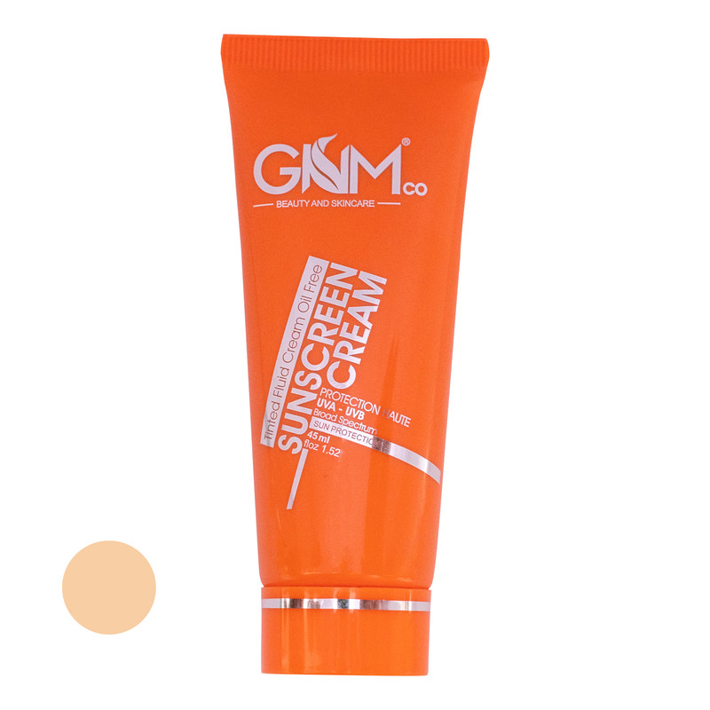 کرم ضد آفتاب رنگی جی ان ام SPF 50 مدل L1 Highly Effective محافظ UVA ،UVB و PA++، ضد حساسیت، مناسب پوستهای چرب حجم 45 میلیلیتر