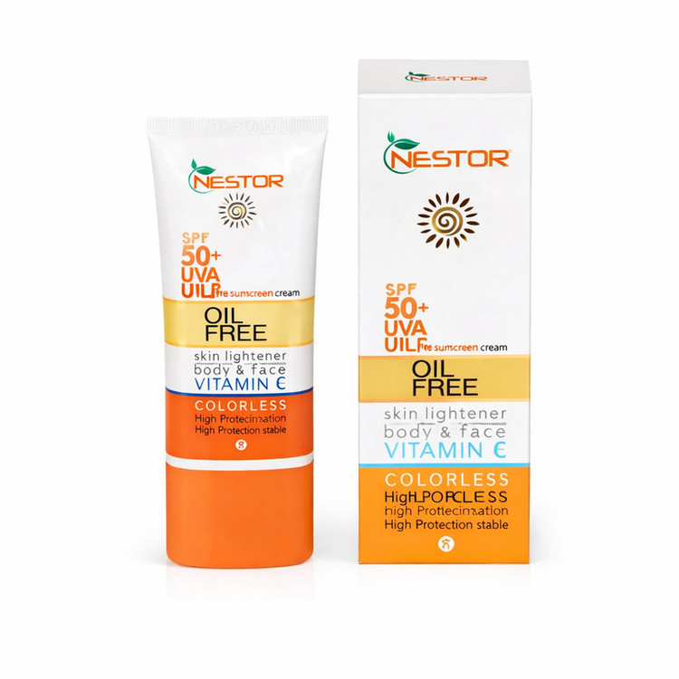 کرم ضد آفتاب بیرنگ صورت نستور SPF 50 مدل 200 مناسب برای پوست چرب حجم 50 میلیلیتر