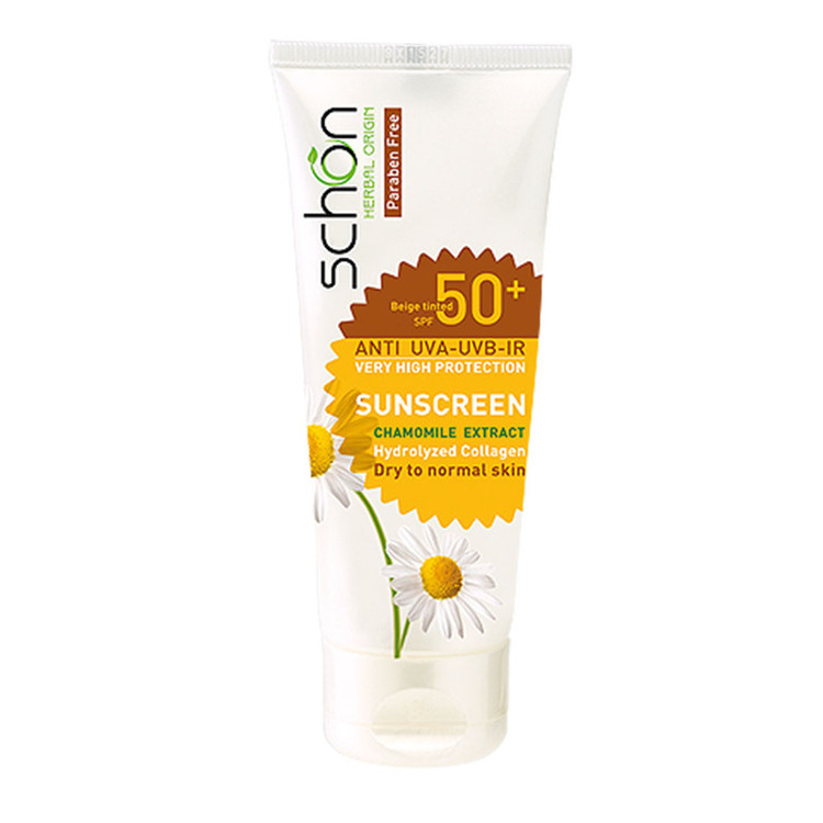 کرم ضد آفتاب رنگی شون SPF50 مدل Chamomile extract مناسب پوست های خشک و معمولی حجم 50 میلی لیتر