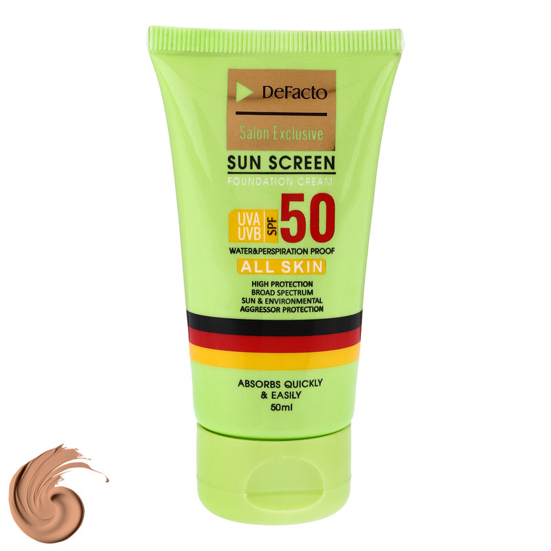 کرم ضد آفتاب رنگی دیفکتو SPF 50 مدل 02 مناسب برای انواع پوست حجم 50 میلیلیتر