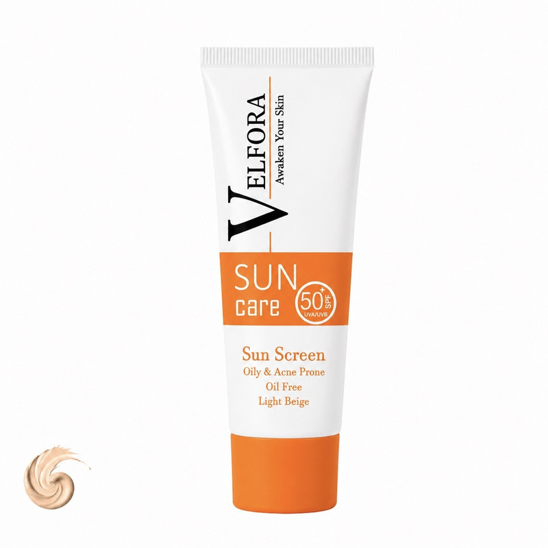 کرم ضد آفتاب رنگی صورت ولفورا SPF 50 مدل بژ روشن محافظ در برابر اشعه UVA و UVB مناسب برای پوست چرب و مختلط حجم ۴۰ میلیلیتر