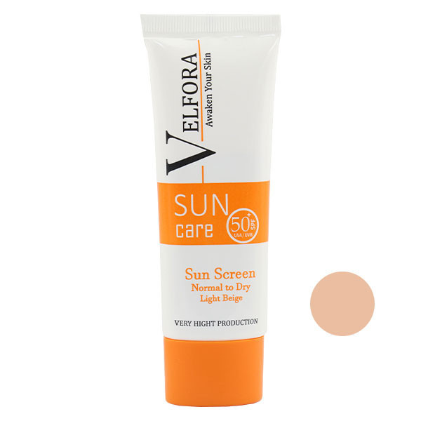 کرم ضد آفتاب رنگی ولفرا spf50 مدل 03 مناسب پوست خشک و معمولی حجم 40 میلی لیتر