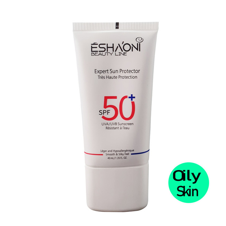 فلوئید ضد آفتاب بدون رنگ اشااونی SPF50 مدل UVA UVB مناسب پوست های چرب و آکنه دار حجم 40 میلیلیتر