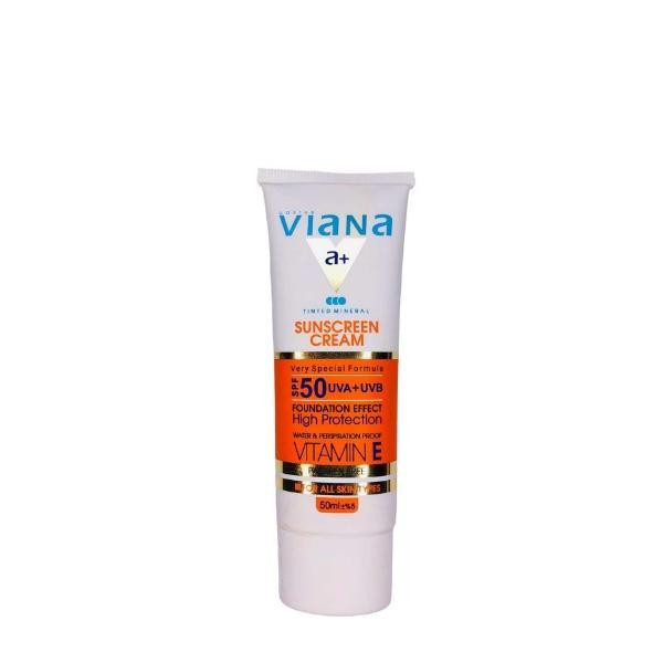 کرم ضد آفتاب ویانا SPF50 شماره 3 مناسب برای انواع پوست حجم 50 میلی لیتر