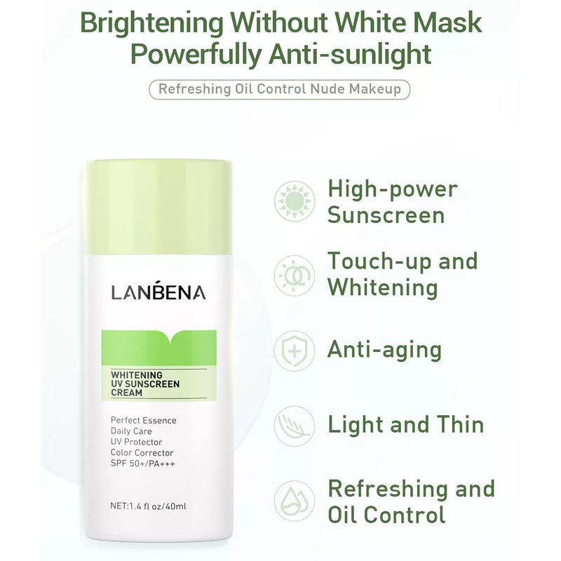 کرم ضد آفتاب لنبنا مدل WHITENING UV SUNSCREEN حجم 40 میلی لیتر