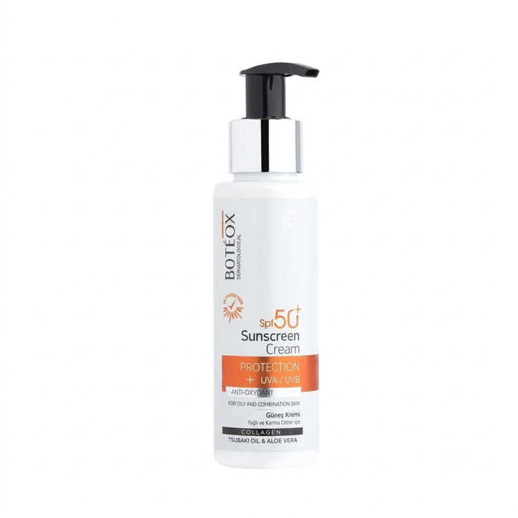 کرم ضد آفتاب بیرنگ صورت بوتئوکس SPF 50 مدل protect محافظ UVA/UVB مناسب برای پوست چرب و مختلط حجم 100 میلیلیتر