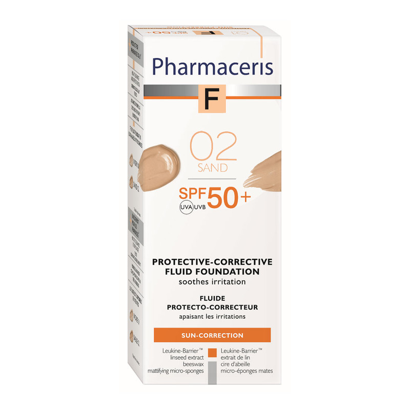 کرم ضد افتاب رنگی صورت فارماسریز spf 50 مدل F Sun-Correction Fluid Foundation محافظ UVA/UVB مناسب برای انواع پوست شماره 02 حجم 30 میلی لیتر