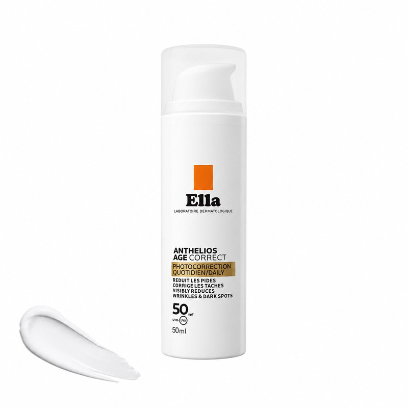 کرم ضد آفتاب بیرنگ دست، صورت، گردن الا SPF 50 مدل Anthelios age correct محافظ در برابر اشعههای UVA و UVB مناسب برای انواع پوست حجم ۵۰ میلیلیتر