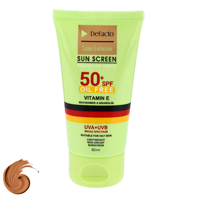 کرم ضد آفتاب رنگی دیفکتو SPF 50 مدل 03 مناسب برای پوستهای چرب حجم 50 میلیلیتر