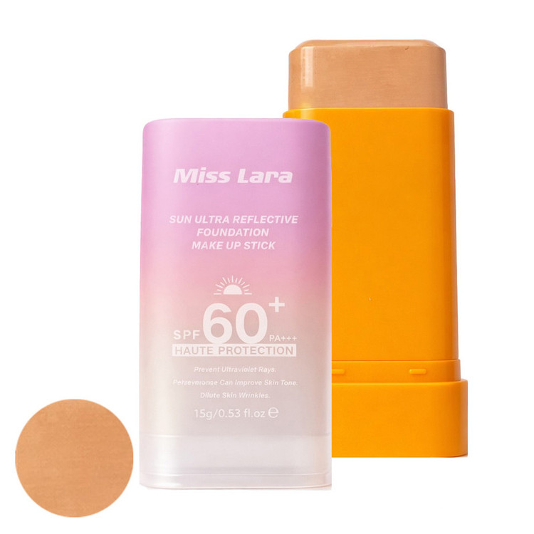 استیک ضد آفتاب رنگی صورت میس لارا SPF 60 مدل Haute شماره 34 محافظ UVA ،UVB مناسب برای انواع پوست حجم 30 میلیلیتر