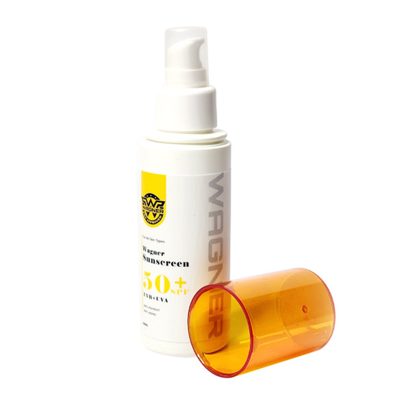 کرم ضد آفتاب بیرنگ صورت و گردن وگنر SPF 50 مدل ضدلک UVB/UVA مناسب برای انواع پوست حجم 100 میلیلیتر