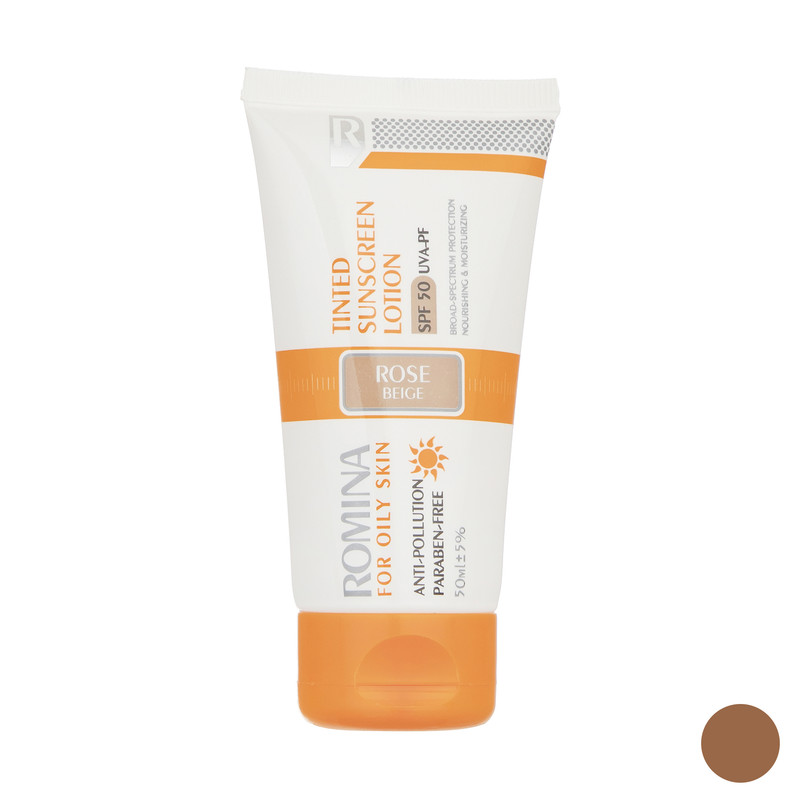 لوسیون ضد آفتاب رومینا مدل Rose Beige-50 حجم 50 میلی لیتر