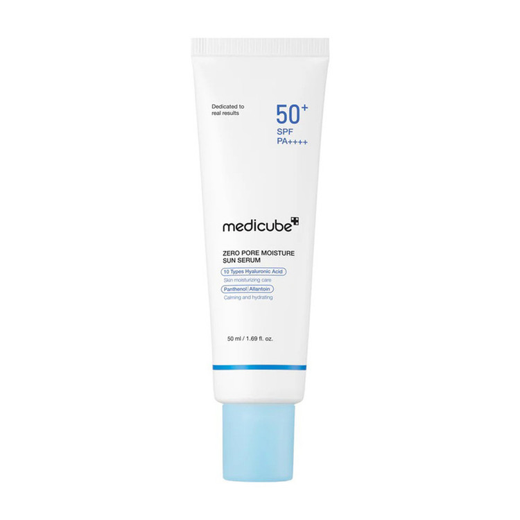 کرم ضد آفتاب بیرنگ صورت مدیکیوب SPF50 مدل zero pore محافظت در برابر اشعه UVA و UVB مناسب برای انواع پوست حجم 50 میلیلیتر