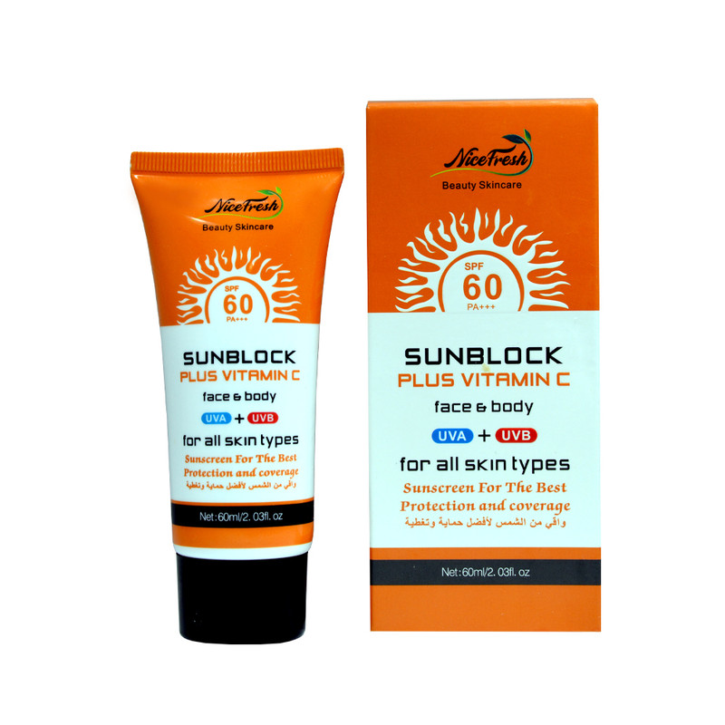 کرم ضد آفتاب بدون رنگ نایس فرش SPF 60 مدل ویتامین C مناسب انواع پوست حجم 60 میلیلیتر