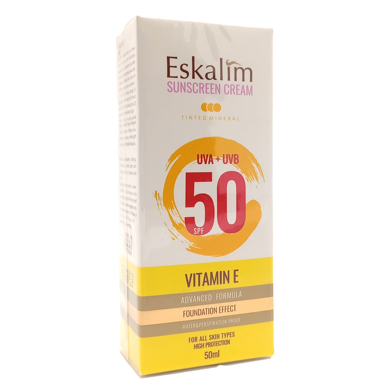 کرم ضد آفتاب رنگی دست و صورت اسکالیم SPF 50 مدل 03 محافظ UVA ، UVB مناسب برای انواع پوست حجم 50 میلیلیتر